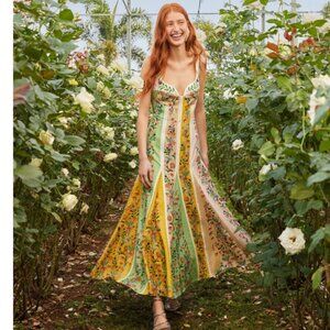 FARM Rio Delicate Floral Stripe Sundress, XS